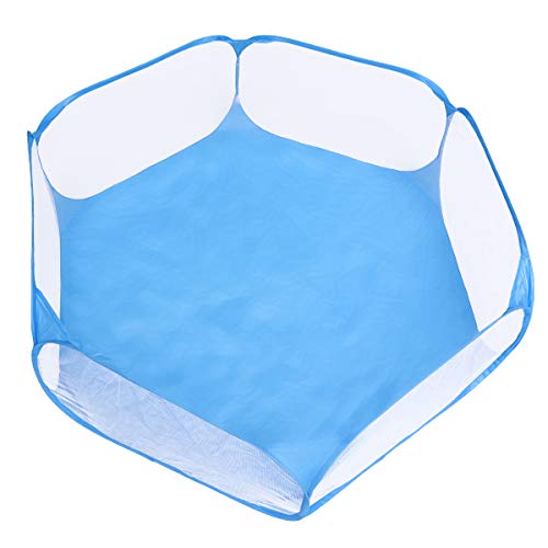 TEHAUX 1pc Hamster House Game Tent Transpirable Tienda Plegable Pequeños Animales Parques Cerca Juego Piscina para Gatito Guinea Pig Conejo Erizo (Azul) Tienda para