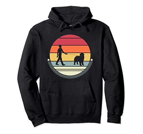 Terranova Silueta Retro Vintage Perro Dueño Papa Hombre Sudadera con Capucha