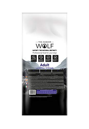 The Hunger of The Wolf Alimento seco para perros adultos de todas las razas con cordero y arroz, fórmula delicada, 3kg