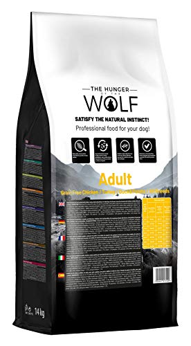 The Hunger of the Wolf - Pienso de pollo, pavo, pato y patatas para perros adultos de todas las razas, fórmula delicada sin cereales, 14 kg