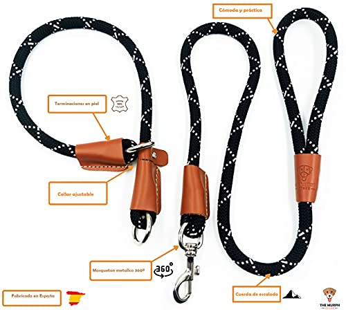 THE MURPH STORE- Set de Correa y Collar para Perro, Correa adiestramiento, Correa Perro, Collar Perro y Correa Anti tirones (L/XL 58CM, Arena)