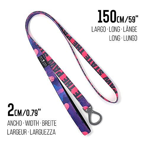 THE PAW STATE | Correa de Perro Psychedelic | 135cm Largo, 1,5cm Ancho | Suave y Resistente con asa Acolchada | Correa de Paseo diseñada en España | 5% de los Beneficios a Protectoras de Animales.