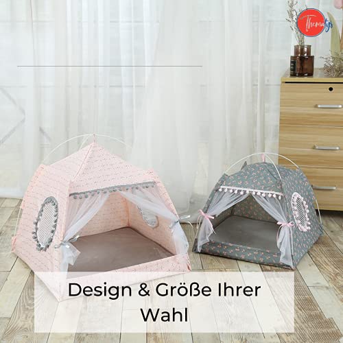 thematys Cama para Perro I Cueva de Lujo para Gatos I Lugar para Dormir para Perros I Cesta para Perros I Cesta para Gatos I Tienda para Gatos (Style 5, M (38 x 38 x 36 x 27 cm))