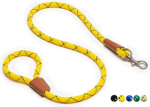 Tica, Hecha en España, Correa Resistente de 12mm en Distintos Colores. Correa para Perros (Amarillo)