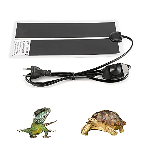 TIEMORE Alfombrilla Calefactora para Reptiles,5w,7w,14w,20w,28w,45w Alfombrilla Calentadora para Reptiles con Controlador De Termostato,Almohadilla Calentadora 220-240v para Tortuga,Serpientes