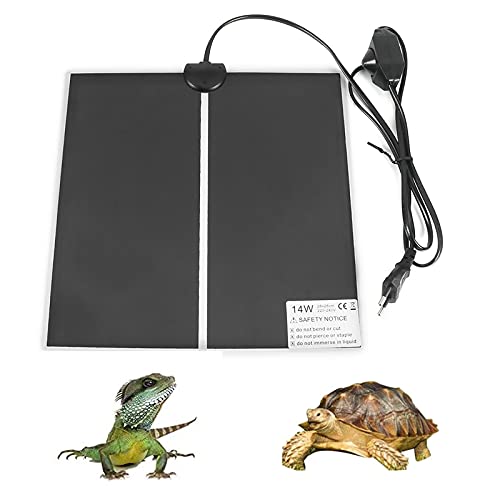 TIEMORE Alfombrilla Calefactora para Reptiles,5w,7w,14w,20w,28w,45w Alfombrilla Calentadora para Reptiles con Controlador De Termostato,Almohadilla Calentadora 220-240v para Tortuga,Serpientes