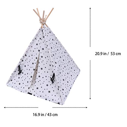 Tienda de campaña para mascotas, cachorros, gatos, cama de lona blanca para perros, casa bonita, mascota, tipi – Tienda de campaña para mascotas moderna para interior, gatos, cama de 40,6 cm