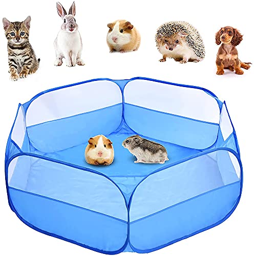 Tienda de Jaula Transpirable, Parque Juegos Animales Pequeños, Jaula Portátil Plegable para Mascotas, para Gato, Cachorro, Conejillo de Indias, Conejos, Hámster (con 1 Bolsa de Almacenamiento)