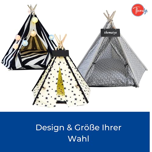 Tienda de Mascotas para Perros y Gatos - Tipi con Cama de Perro y Cesta de Gato - Lavable (L, Style 11)