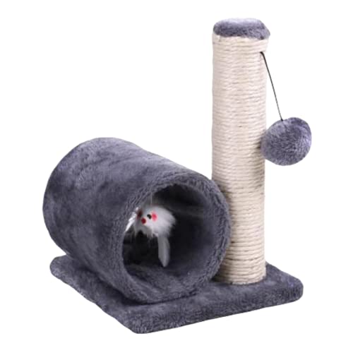 TIENDA EURASIA® Rascador para Gatos - Estructura Resistente Ideal para Mantener a tu Mascota Entretenida (Poste con Tunel - 20 x 20 x 30 cm)