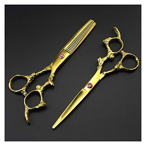 Tijeras de cabello profesional 7 Pulgadas Púrpura Profesional De Aseo De Mascotas Tijeras De Corte De Pelo De Perro Sissors Peluquería Tijeras Bereber Tijeras De Peluquería ( Color : Gold cutting )