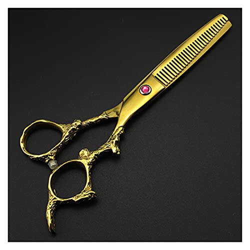 Tijeras de cabello profesional 7 pulgadas púrpura profesional de aseo de mascotas tijeras de corte de pelo de perro sissors peluquería tijeras bereber tijeras de peluquería ( Color : Gold cutting )