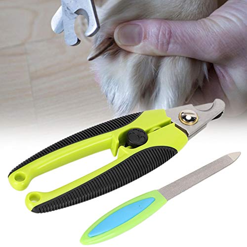 Tijeras para cortaúñas para Mascotas, Placa de Bloque de Cabeza de Corte, cortaúñas en Forma de Media Luna, cortaúñas para Mascotas, uñas Cortadas(Mango Corrugado K109)