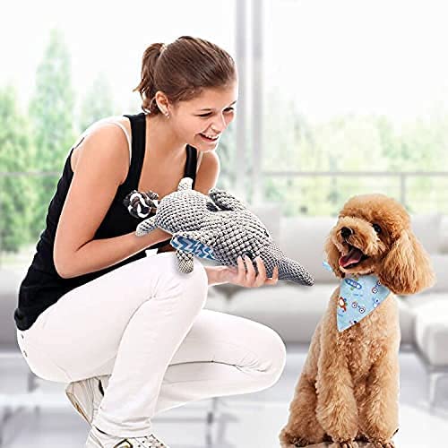 TINGERIA® Peluche de elefante extragrande para perros, juguete para cachorros, juguete para cachorros, indestructible, interactivo para cachorros, juguete inteligente para perros