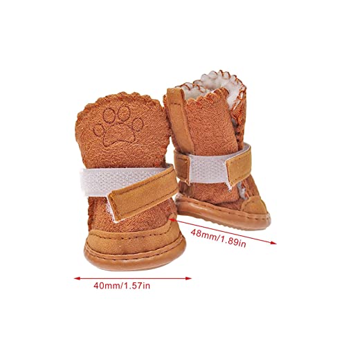 TLM Toys Botines Chihuahua para cachorros Botas antideslizantes para Perro, Botas Chihuahua, Suela de Caucho Antideslizante Marrón, Zapatillas para Perros Pequeños y Gatos, 4 Piezas