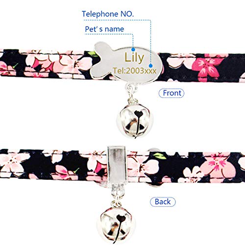 Tlwrnop Collar de identificación Personalizado y Campana Collar de Perro y Gato Personalizado Grabado   Nombre de Mascota Collar de Grabado de teléfono para Cachorro Chihuahua-As_Pic_S