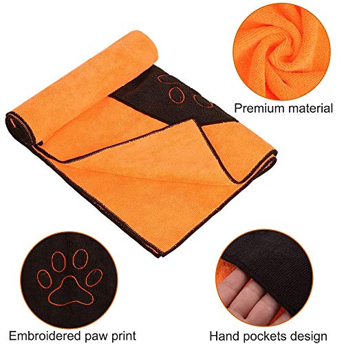 Toalla para Mascotas, Toalla para Perros, Perros Albornoz de Microfibra, para Perros, Gatos, Mascotas, Toalla Microfibra Ultra Absorbente para Agua Secado