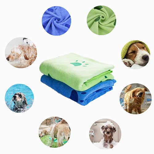 Toallas Baño Perros, 2Pcs Toallas de Baño para Perros, Toallas de Microfibra para Secar Perros, Toallas de Playa Toallas Ultra Absorbentes para Perros Pequeños Medianos