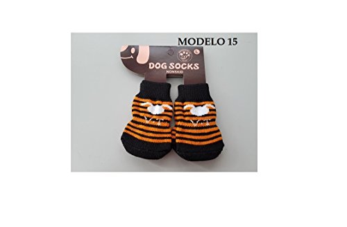 TODOBICHOS.COM TONOSEVILLA - Calcetines Antideslizantes para Perros Mascotas Suelo PARQUET (Modelo 15, M)