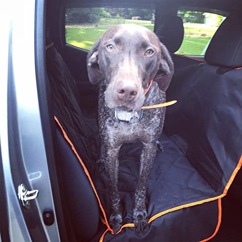 TOFFCAEA Almohadilla para Perros Alfombrilla de coche para mascotas,Funda Asiento Coche Perro,Protector de asiento trasero impermeable,resistente a los arañazos para la mayoría de los coches (naranja)