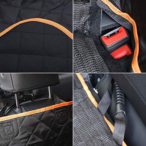 TOFFCAEA Almohadilla para Perros Alfombrilla de coche para mascotas,Funda Asiento Coche Perro,Protector de asiento trasero impermeable,resistente a los arañazos para la mayoría de los coches (naranja)