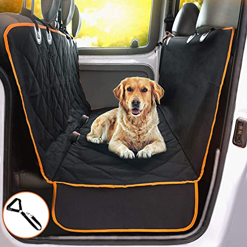 TOFFCAEA Almohadilla para Perros Alfombrilla de coche para mascotas,Funda Asiento Coche Perro,Protector de asiento trasero impermeable,resistente a los arañazos para la mayoría de los coches (naranja)