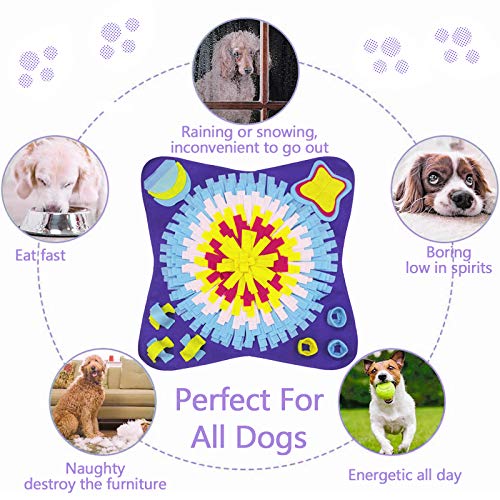 Tonsooze Snuffle Mat para Perros, Alfombra de Actividades para Mascotas, Alfombra Olfato Perro Mascotas Perros tapete de Entrenamiento rompecabezas Juguetes de alimentación Bowl（70cm×70cm）