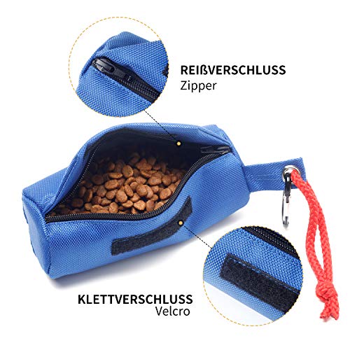 Toozey Bolsa de Comida para Perros, Maniquí de Comida para Comida Seca y húmeda Bolsa de Comida para Perros para Buscar Cierres de Cremallera y Gancho y Bucle, Cuenco Plegable Adicional para Perros