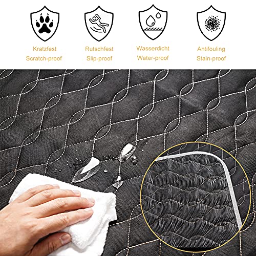 Toozey Funda para Maletero de Coche para Perros , Impermeable/Antideslizante Universal Protector Maletero con Protección Lateral, Fuerte y Robusto Funda Coche Perro, Fácil de Limpiar, 185*103cm Negro