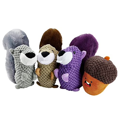 Toozey Juguetes para Perros - 4 Unidades Mordedor Perro Peluche para Perros Cachorro Juguetes Perros Pequeños - Juguetes para Perros Grandes Juguetes Interactivos para Perros - algodón Natural