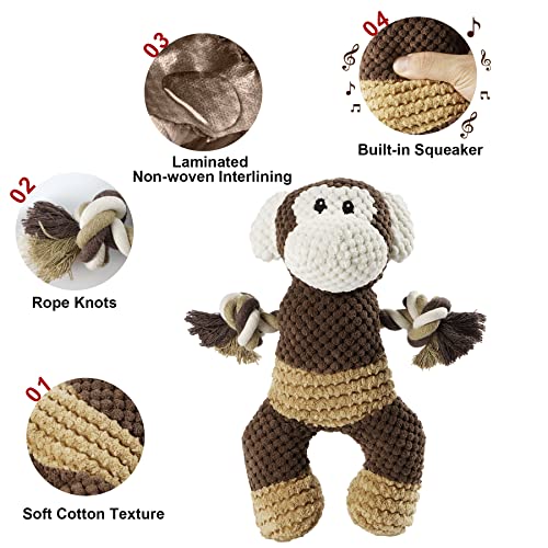 Toozey Juguetes para Perros Cachorros - Mordedor Perro Peluche para Perros Cachorro Juguetes Perros Pequeños - Juguetes para Perros Grandes Juguetes Interactivos para Perros - algodón Natural