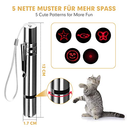 Toozey LED Pointer Gatos Juguetes para Perros Pet Puntero de luz LED con USB Recargable Juguetes para Gatos Juguetes interactivos para Gatos y Perros