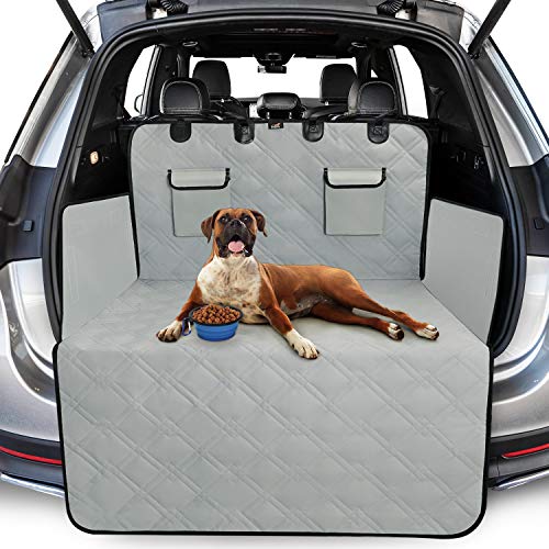 Toozey Protector Funda de Maletero de Coche Alfombrilla con protección Lateral - Universal Auto Maletero Manta para Perros - Impermeable & Antideslizante Esterilla Protectora Robusta, Gris Claro