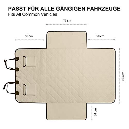 Toozey Protector Funda de Maletero de Coche Alfombrilla con protección Lateral - Universal Auto Maletero Manta para Perros - Impermeable & Antideslizante Esterilla Protectora Robusta, Beige