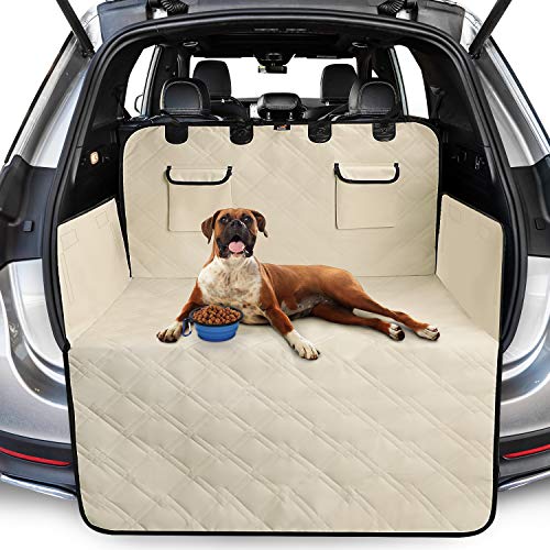 Toozey Protector Funda de Maletero de Coche Alfombrilla con protección Lateral - Universal Auto Maletero Manta para Perros - Impermeable & Antideslizante Esterilla Protectora Robusta, Beige