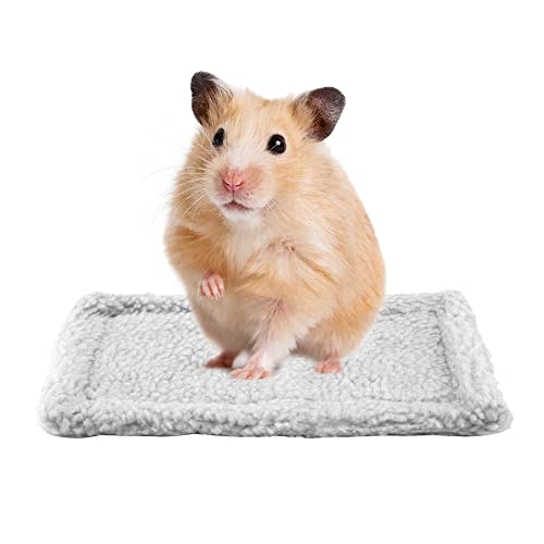 TOPINCN Estera De La Cama del Animal Doméstico Rectangular Suave Caliente Cojín De Peluche Casa De Hámster Manta De Nido Erizo Conejillo De Indias Pequeños Animales Mascotas Suministros(Blanco)