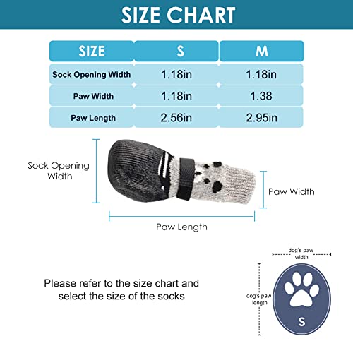 Toulifly Calcetines para Perros,Botas para Perros,Calcetines para Perros,Dog Socks,Calcetines Antideslizantes para Mascotas,para Control de Tracción,Ajuste para Perros Pequeños (M)