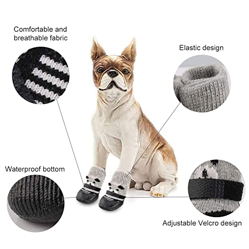 Toulifly Calcetines para Perros,Botas para Perros,Calcetines para Perros,Dog Socks,Calcetines Antideslizantes para Mascotas,para Control de Tracción,Ajuste para Perros Pequeños (M)