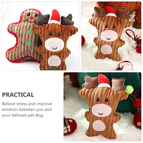 TOYANDONA 3 Piezas de Peluche de Navidad Perro Interactivo Juguetes Chirriantes Mascotas Pequeñas Medium Grandes Incluido Muñeco de Nieve Reno Santa Claus