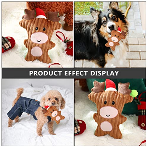 TOYANDONA 3 Piezas de Peluche de Navidad Perro Interactivo Juguetes Chirriantes Mascotas Pequeñas Medium Grandes Incluido Muñeco de Nieve Reno Santa Claus