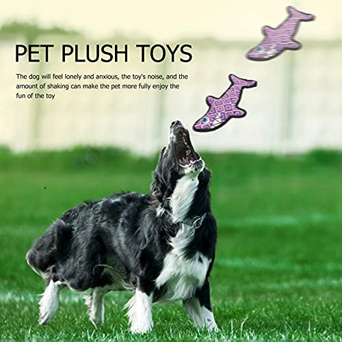 Toyvian 3 Piezas de Juguetes para Perros Chirriantes de Peluche de Tiburón de Mar de Juguete para Morder Mordedor de Peluche de Juguete de Limpieza de Dientes para Perros Gatos Cachorros