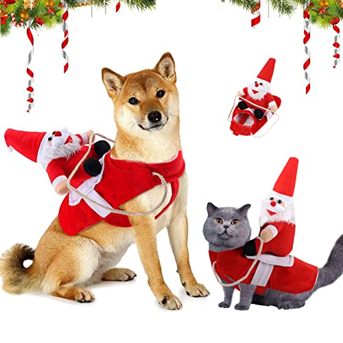 Traje de Perro Santa, Ropa de Navidad para Mascotas, Traje De Navidad Perro, Perro Navidad Disfraz, Perro Ropa Navidad, Disfraz De Navidad para Mascotas, Adecuado para Navidad, Fiesta, Cumpleaños.