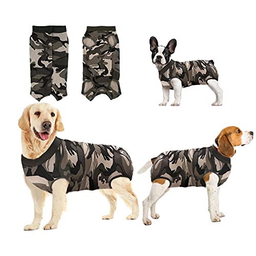 Traje de recuperación para perros, traje de recuperación quirúrgica para perros para mujeres y hombres,alternativas de collares electrónicos de cono, chaleco antilamiendo para mascotas post cirugía