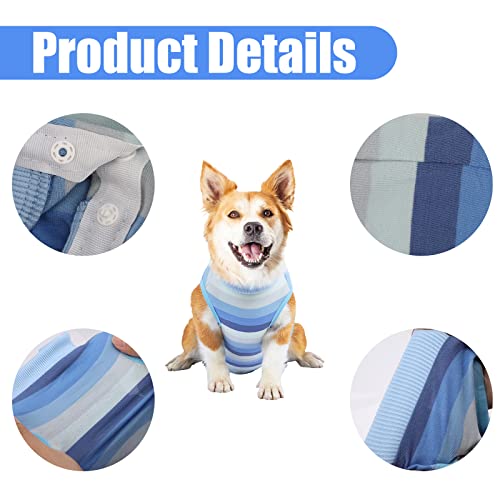 Traje de recuperación para Perros,Pijamas para Perros,Ropa de Noche Transpirable para Perros,Trajes de protección de heridas para Cachorros,después de la cirugía,Evita lamidos y mordeduras M Azul