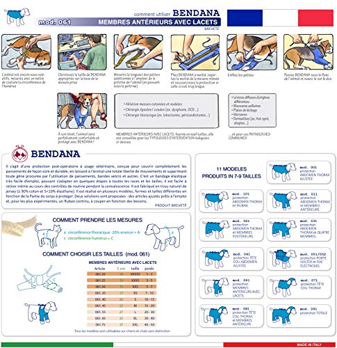 Traje postoperatorio para Perros y Gatos, Protege heridas y Vendajes, Garantiza higiene, Limpieza y Libertad de Movimiento. Miembros anteriores con Cordones - 061.20 XXXXS