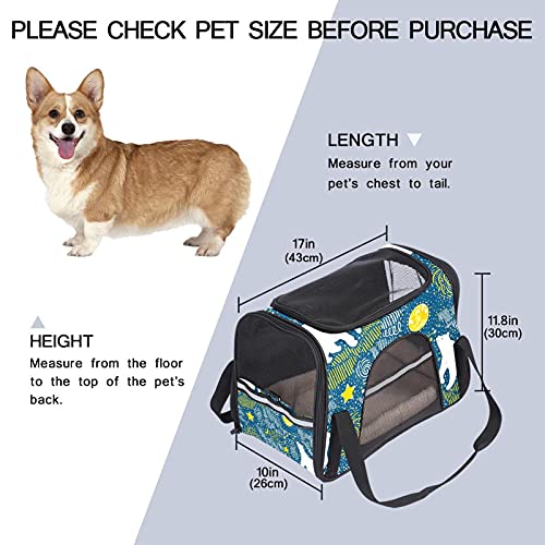 Transportín para Mascotas Galaxia de los Osos Polares Bolsa de Transporte para Cachorros Perros y Gatos de Malla Transpirable para Viajes 43x26x30 cm