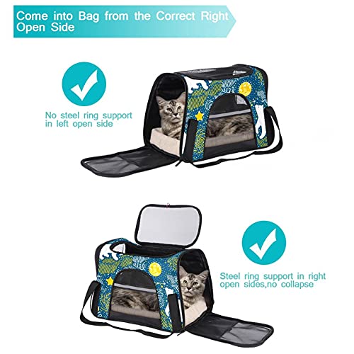 Transportín para Mascotas Galaxia de los Osos Polares Bolsa de Transporte para Cachorros Perros y Gatos de Malla Transpirable para Viajes 43x26x30 cm