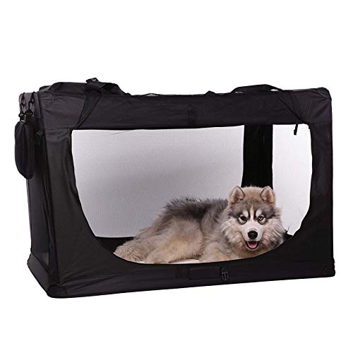 Transportín para perros Bolsa transportín para perros Transportín plegable Autobox Bolsa para animales pequeños (101x68x70 cm (XXXL), negro)