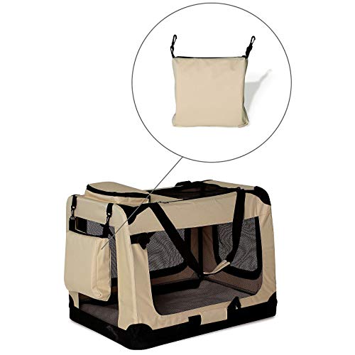 Transportín para perros Bolsa transportín para perros Transportín plegable Autobox Bolsa para animales pequeños (60x42x44 cm (M), beige)