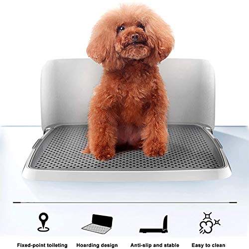 Trays Inodoro para Entrenamiento de Perros para Interior, Bandeja para Orinal para Mascotas, Soporte para Almohadilla de Entrenamiento para Cachorros con Pared, Antideslizante y Establ